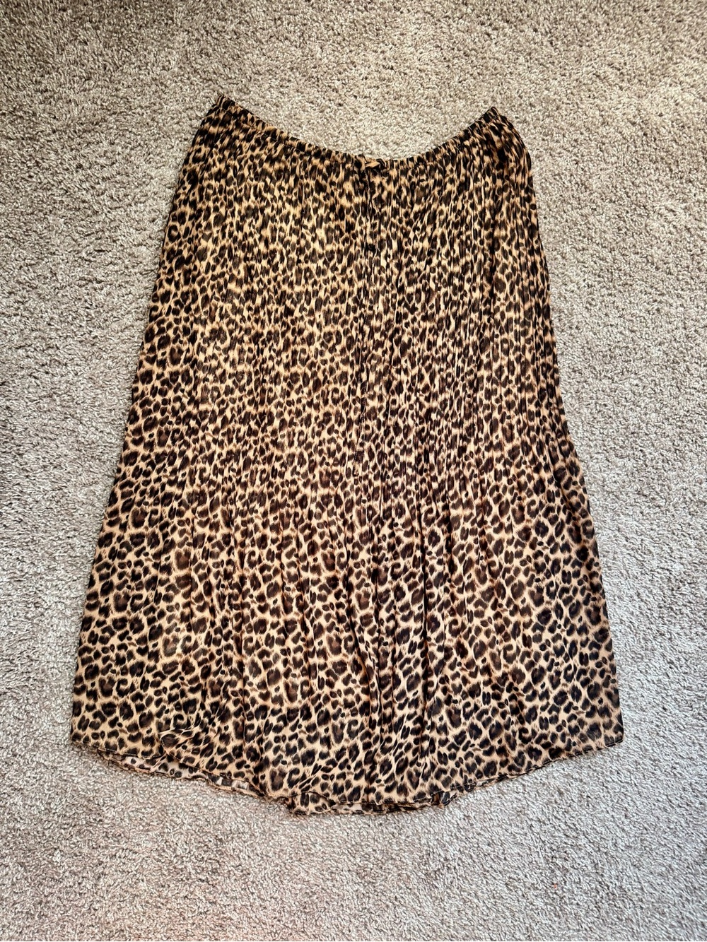 WD.NY Vintage Leopard Print Pleated Midi Skirt Women’s Medium 28” Y2K Cheetah - Picture 2 of 3